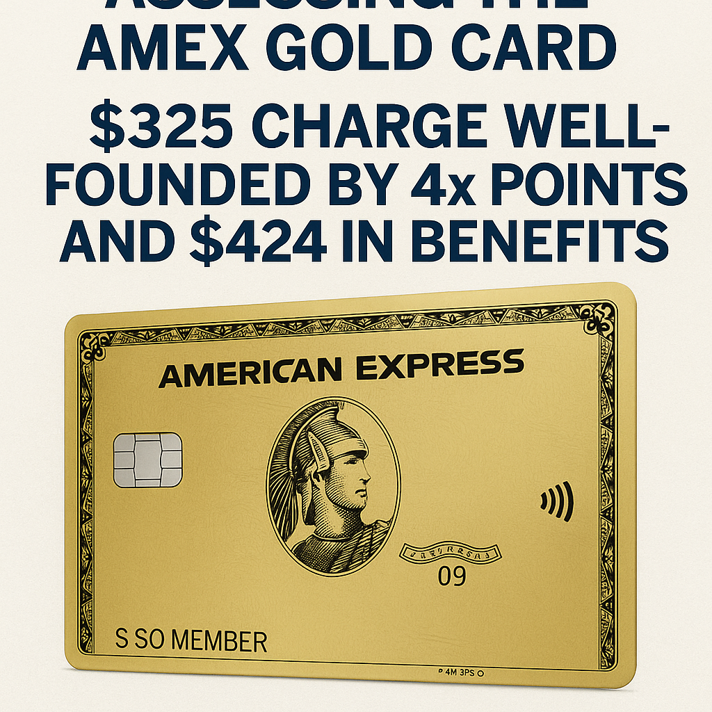 Assessing the Amex Gold Card: $325 Charge Well-Founded by 4x Points and $424 in Benefits