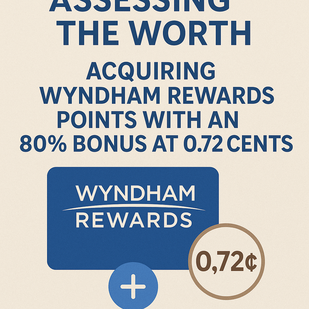 Assessing the Worth: Acquiring Wyndham Rewards Points with an 80% Bonus at 0.72 Cents