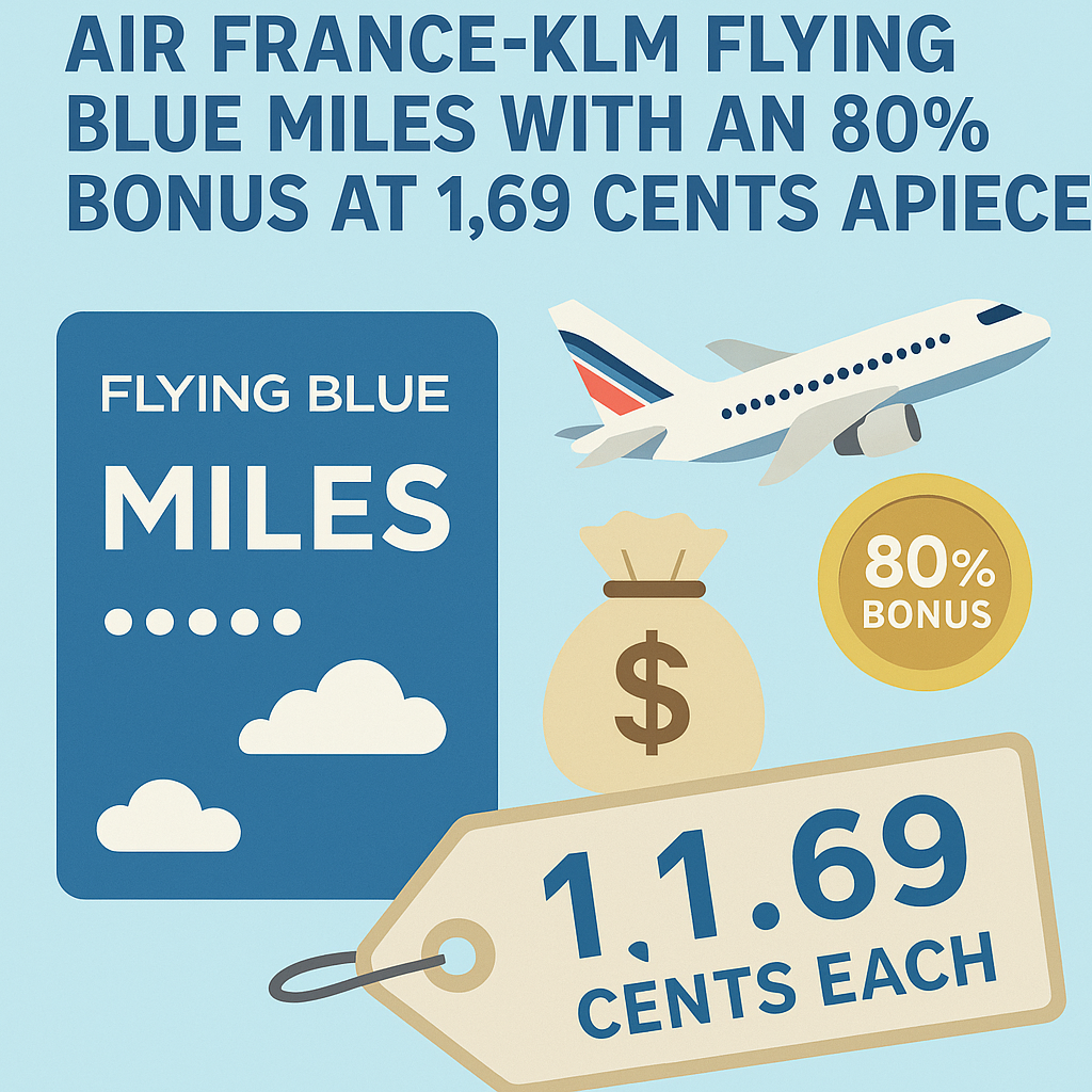 Assessing the Worth of Acquiring Air France-KLM Flying Blue Miles with an 80% Bonus at 1.69 Cents Apiece