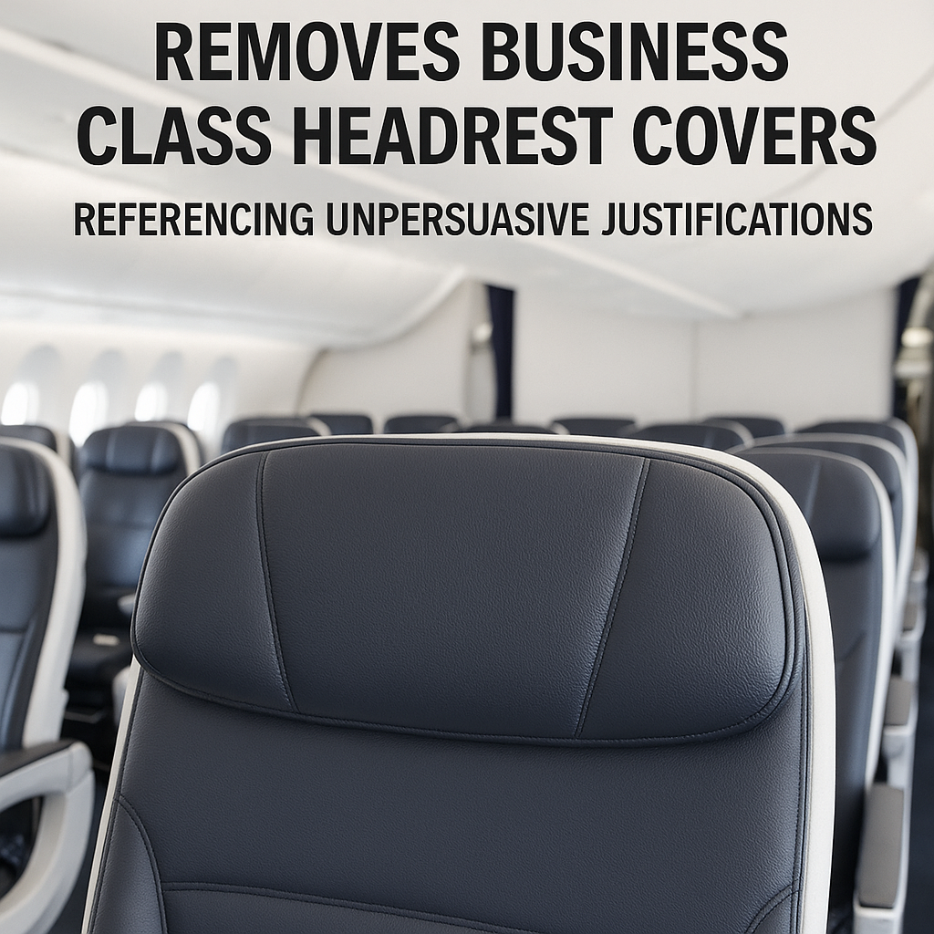 British Airways Removes Business Class Headrest Covers, Referencing Unpersuasive Justifications