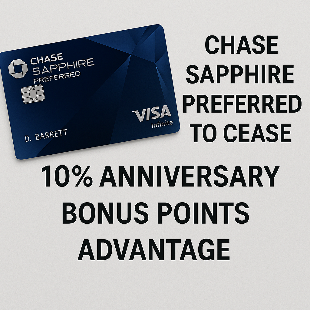 Chase Sapphire Preferred to Cease 10% Anniversary Bonus Points Advantage