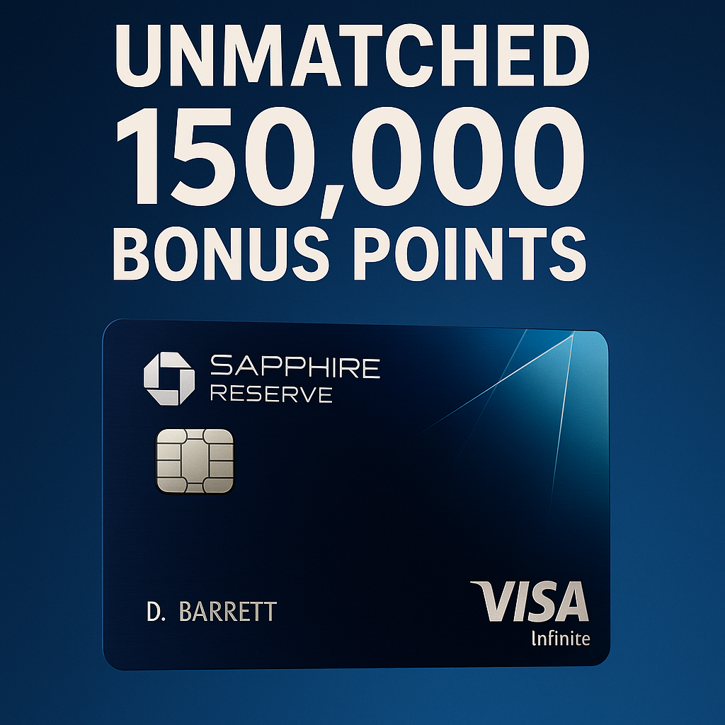 Chase Sapphire Reserve Card Provides Unmatched 150,000 Bonus Points