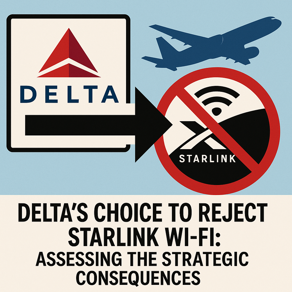Delta’s Choice to Reject Starlink Wi-Fi: Assessing the Strategic Consequences
