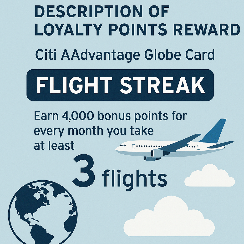 Description of Loyalty Points Reward for Citi AAdvantage Globe Card Flight Streak