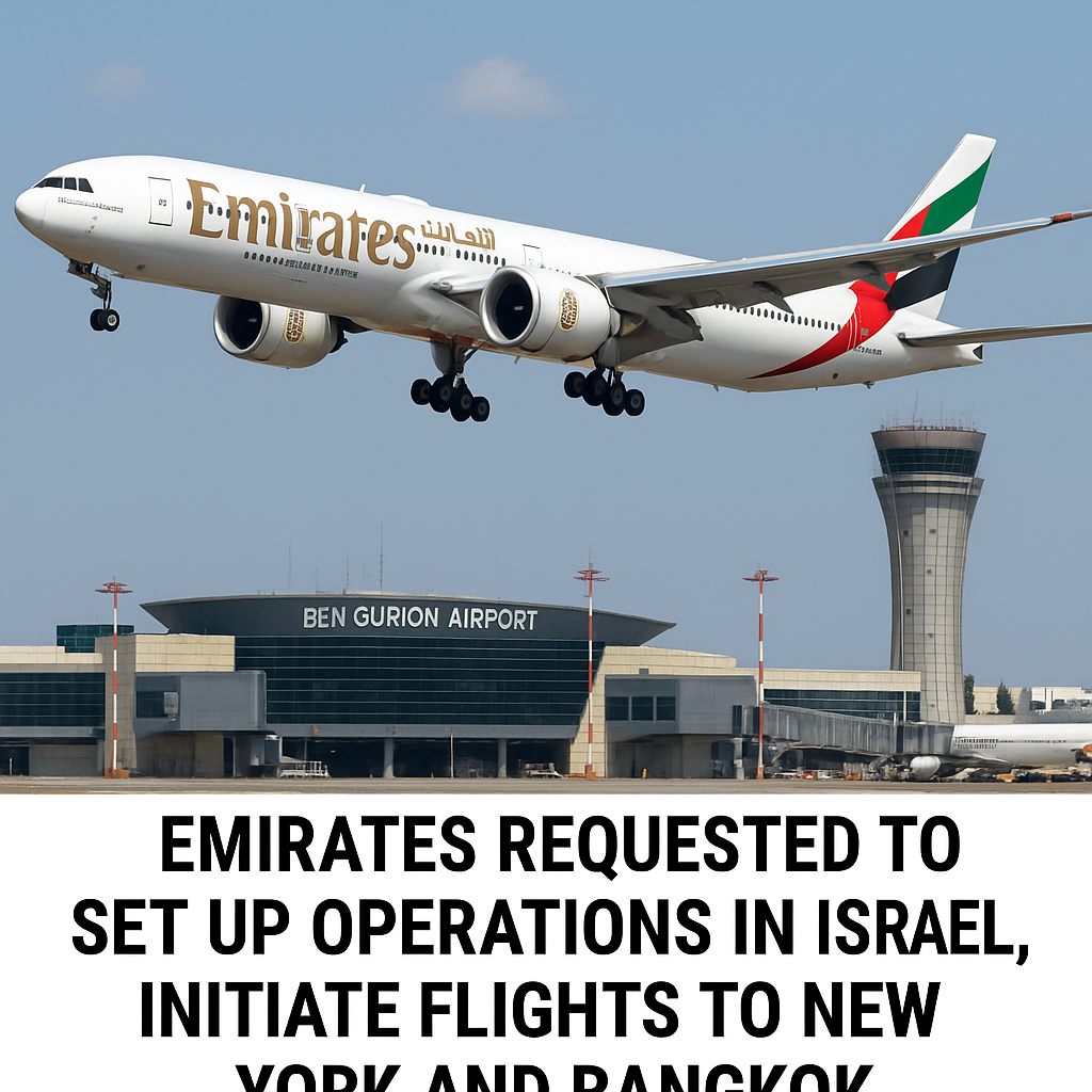 Emirates Requested to Set Up Operations in Israel, Initiate Flights to New York and Bangkok