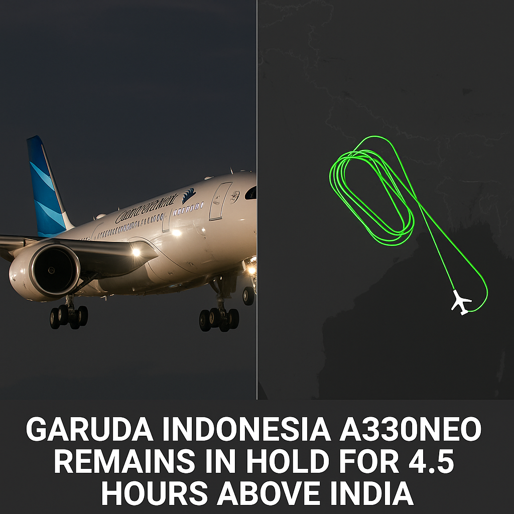Garuda Indonesia A330neo Remains in Hold for 4.5 Hours Above India