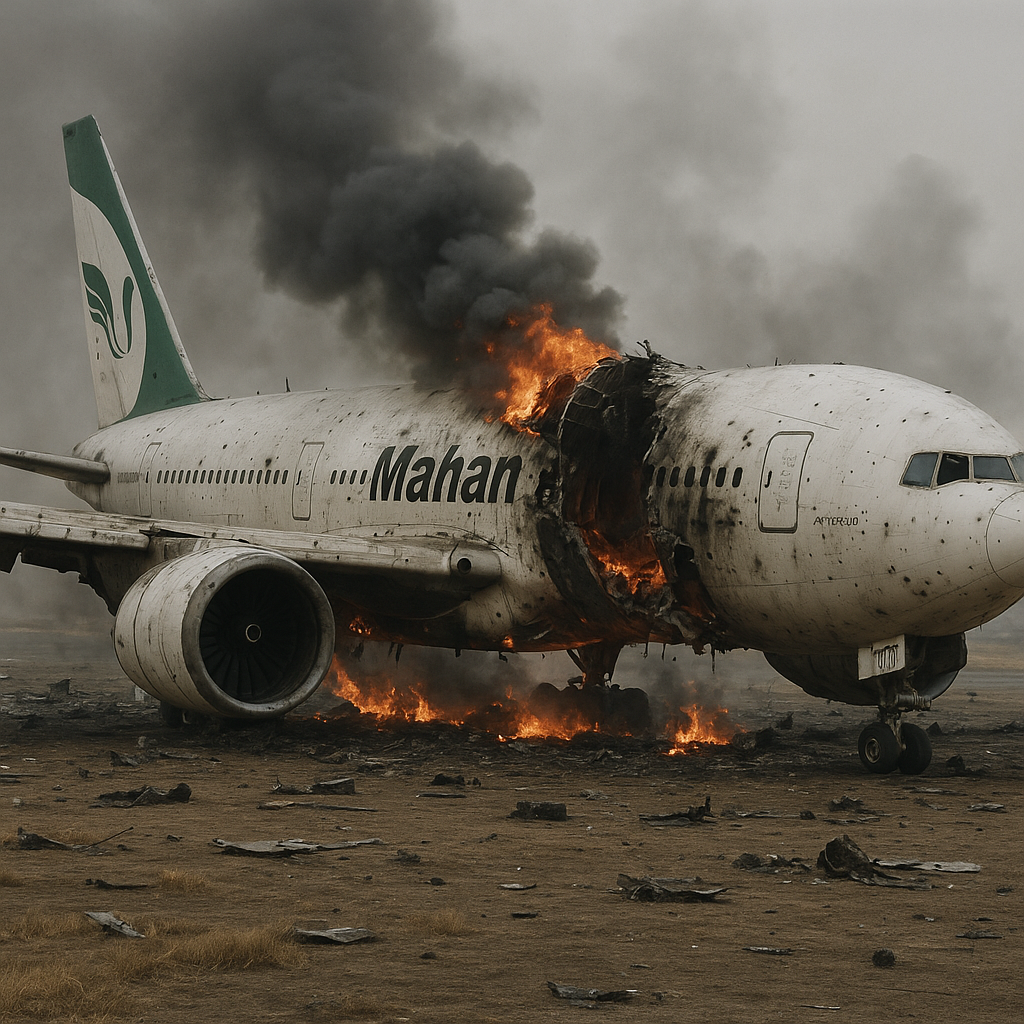 Mahan Air Boeing 777 Annihilated in Assault at Mashhad Airport