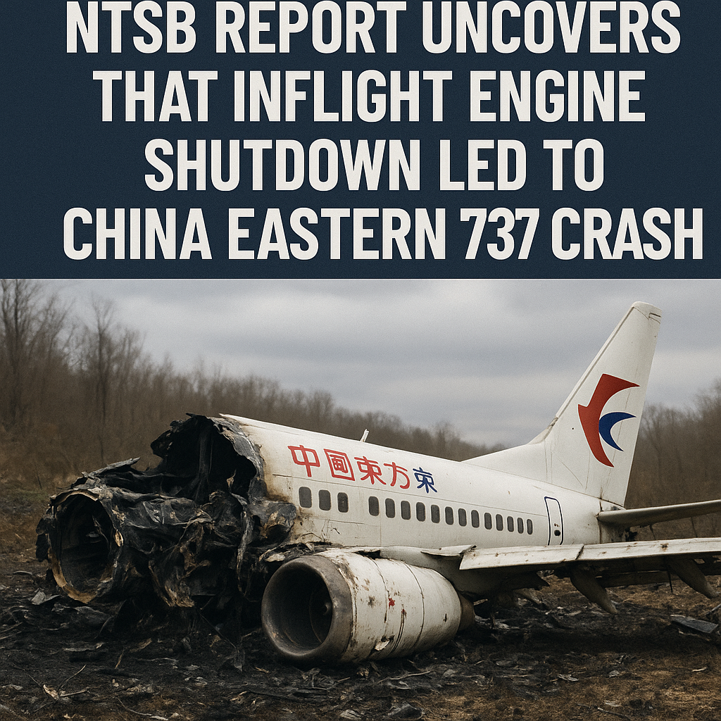 NTSB Report Uncovers That Inflight Engine Shutdown Led to China Eastern 737 Crash