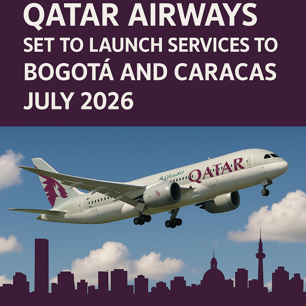 Qatar Airways Set to Launch Services to Bogota and Caracas in July 2026
