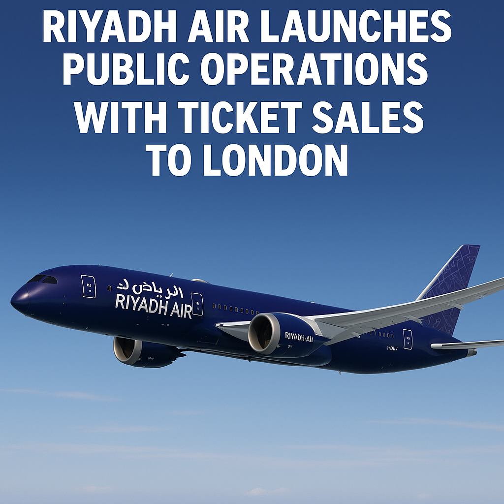 Riyadh Air Launches Public Operations with Ticket Sales to London