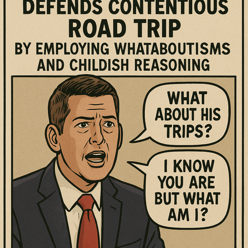 Sean Duffy Defends Contentious Road Trip by Employing Whataboutisms and Childish Reasoning