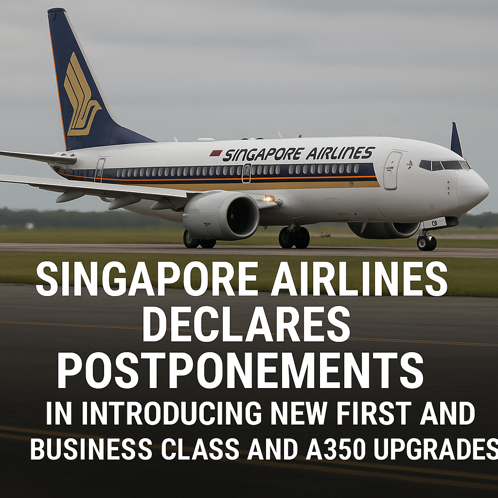 Singapore Airlines Declares Postponements in Introducing New First and Business Class and A350 Upgrades