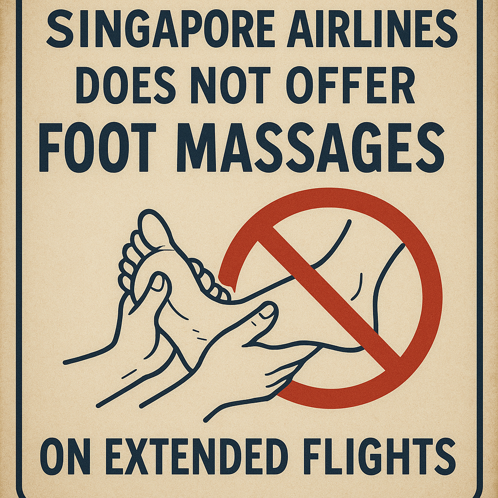 Singapore Airlines Does Not Offer Foot Massages on Extended Flights
