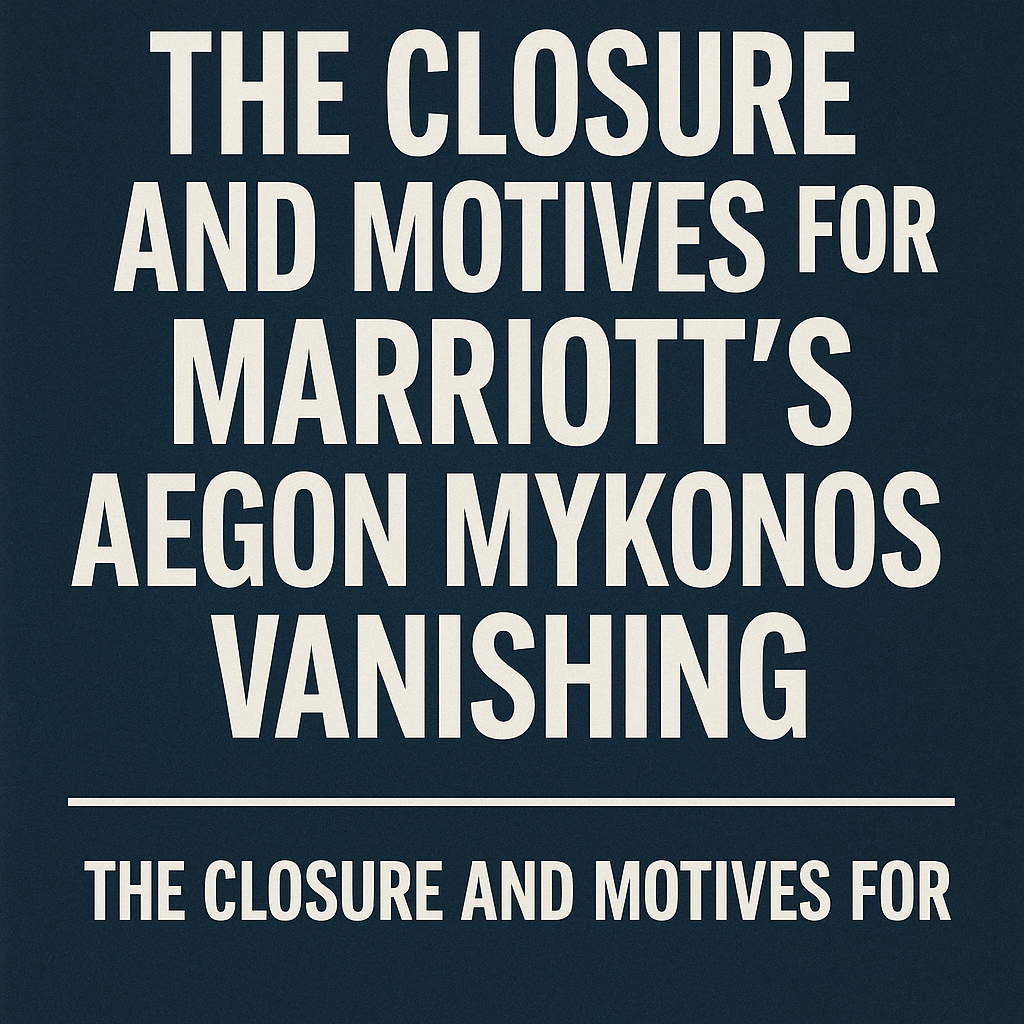 The Closure and Motives for Marriott’s Aegon Mykonos Vanishing