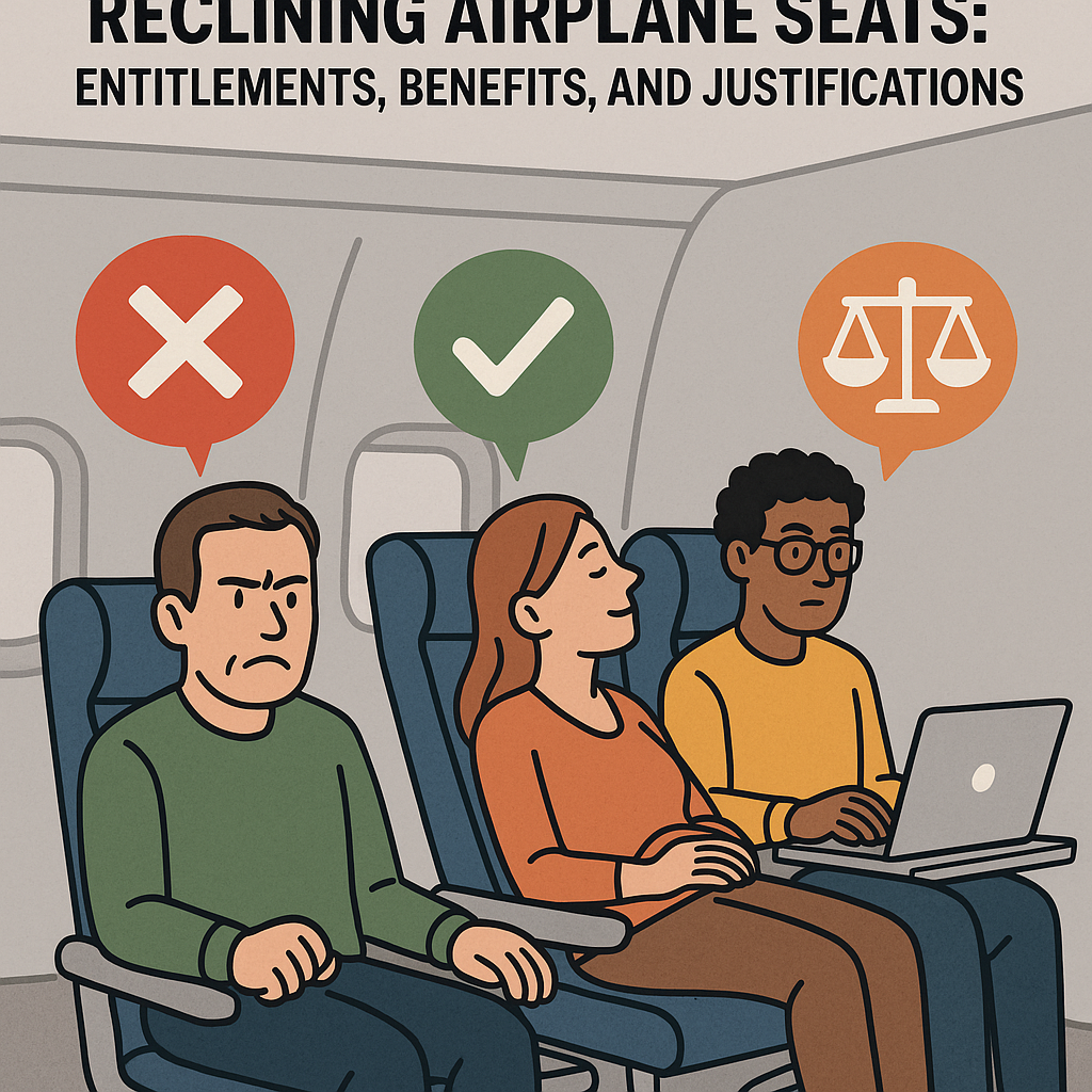 The Debate Surrounding Reclining Airplane Seats: Entitlements, Benefits, and Justifications