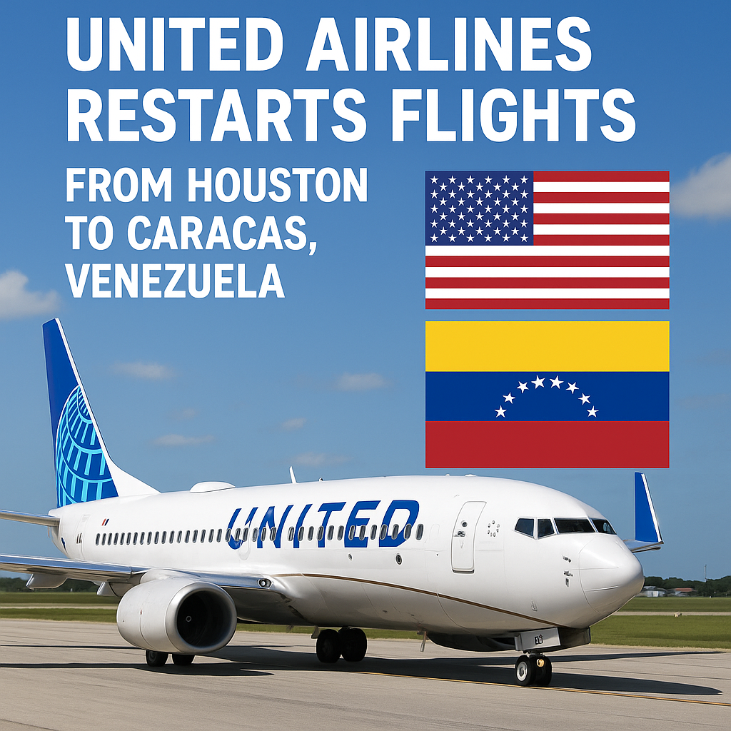 United Airlines Restarts Flights from Houston to Caracas, Venezuela
