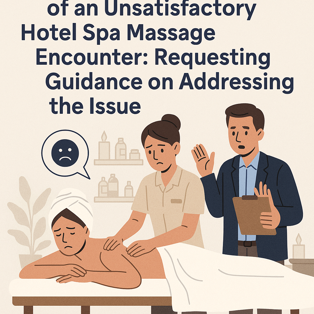 A Comprehensive Overview of an Unsatisfactory Hotel Spa Massage Encounter: Requesting Guidance on Addressing the Issue