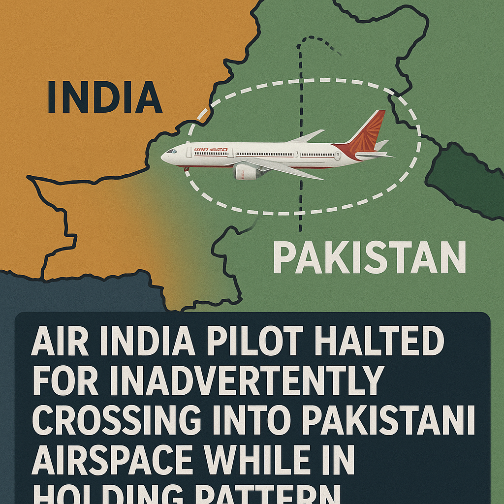 Air India Pilot Halted for Inadvertently Crossing into Pakistani Airspace While in Holding Pattern