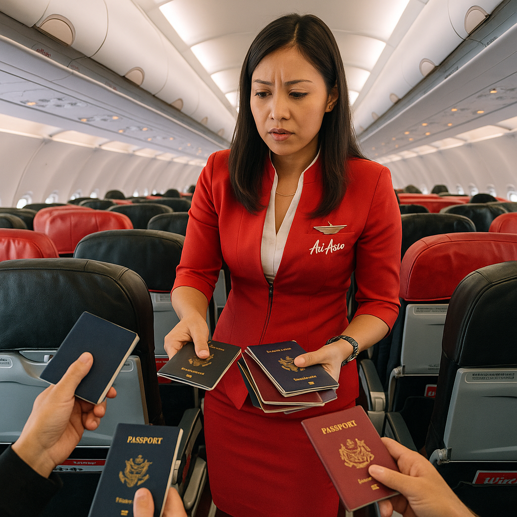 AirAsia Crew Asks Passengers for Their Passports Mid-Flight Due to Strange Credit Card Problem