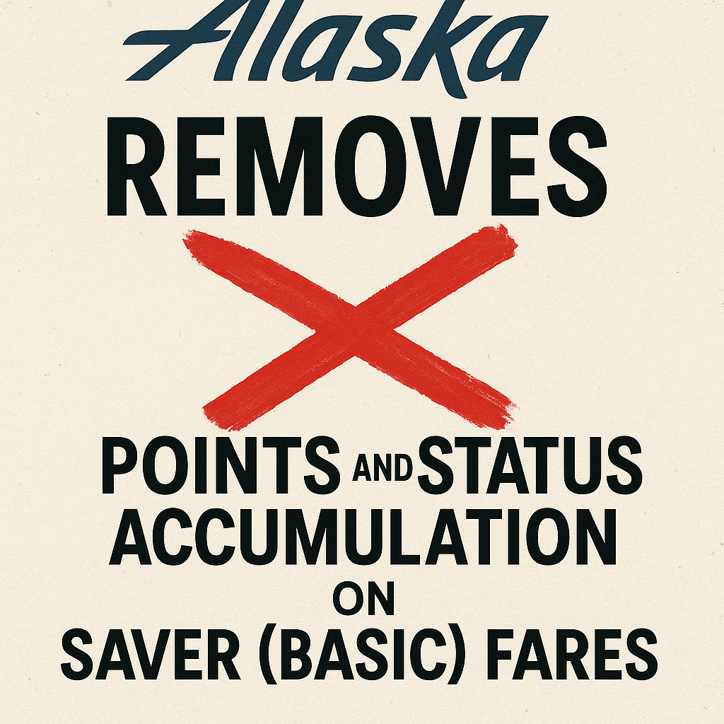 Alaska Airlines Removes Points and Status Accumulation on Saver (Basic) Fares