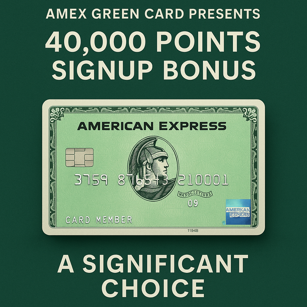 Amex Green Card Presents 40,000 Points Signup Bonus: A Significant Choice