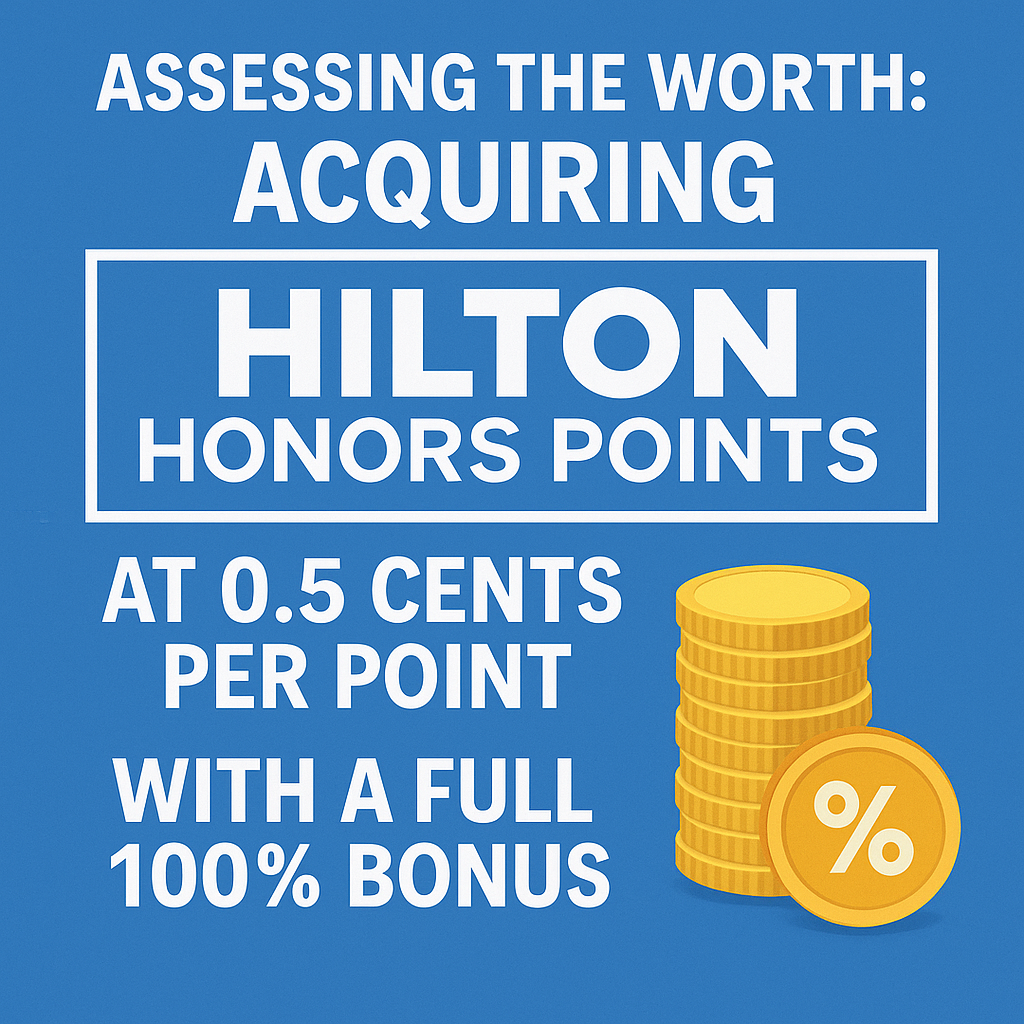 Assessing the Worth: Acquiring Hilton Honors Points at 0.5 Cents per Point with a Full 100% Bonus