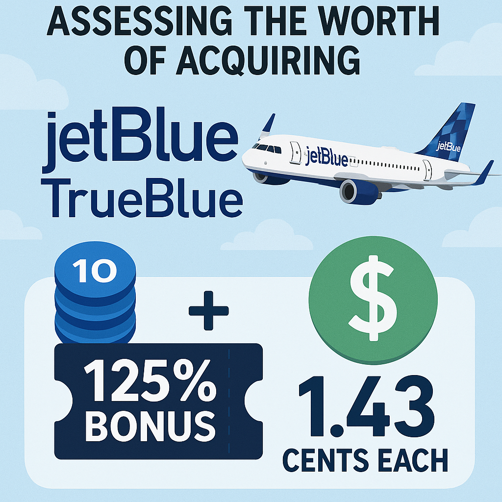 Assessing the Worth of Acquiring JetBlue TrueBlue Points with a 125% Bonus at 1.43 Cents Each