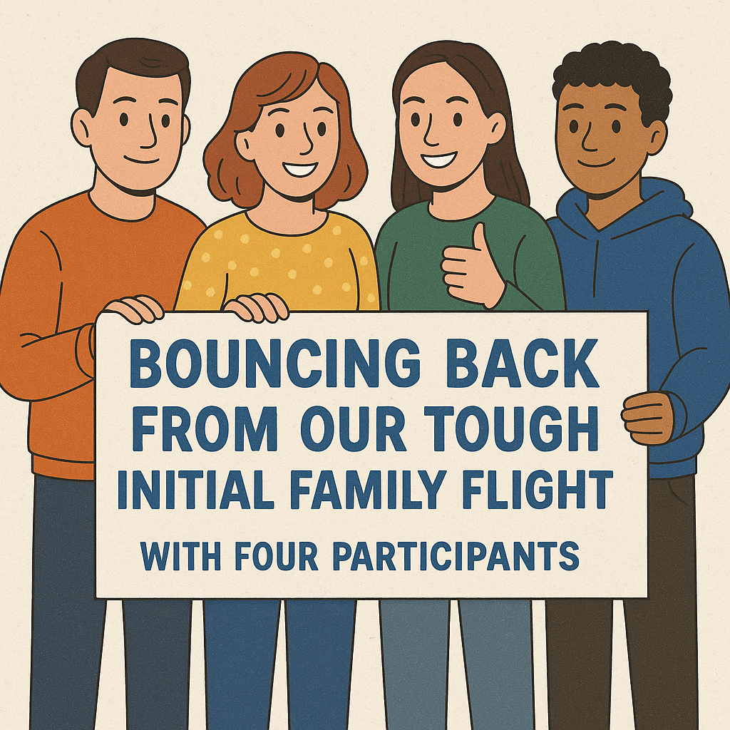 Bouncing Back from Our Tough Initial Family Flight with Four Participants