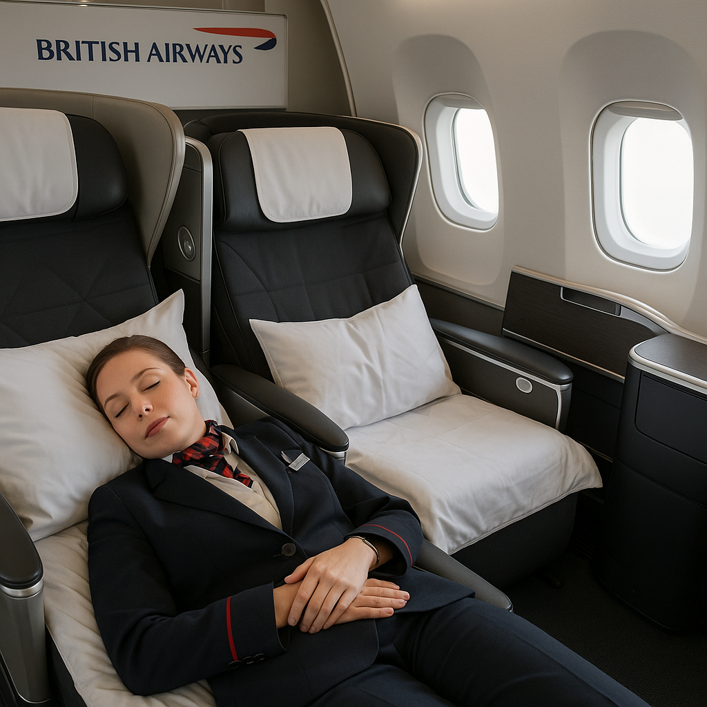 British Airways Permits Crew to Rest in Vacant First and Business Class Seats