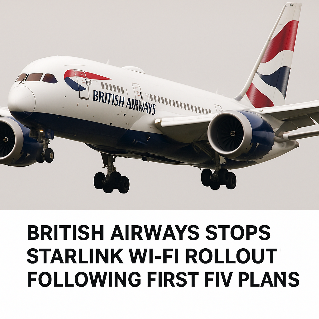British Airways Stops Starlink Wi-Fi Rollout Following First Five Planes