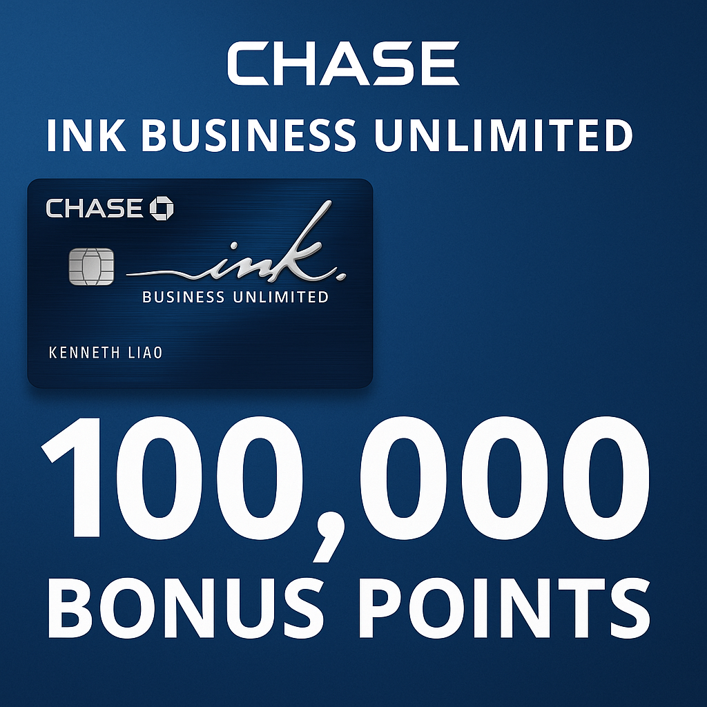 Chase Ink Business Unlimited Provides 100,000 Bonus Points