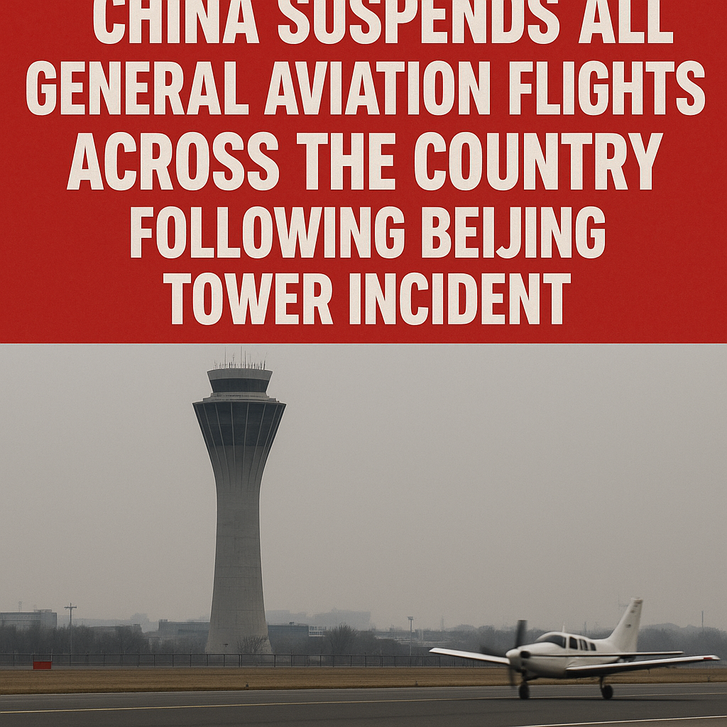 China Suspends All General Aviation Flights Across the Country Following Beijing Tower Incident