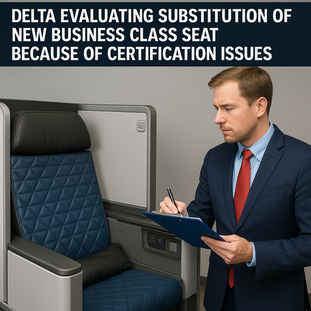 Delta Evaluating Substitution of New Business Class Seat Because of Certification Issues