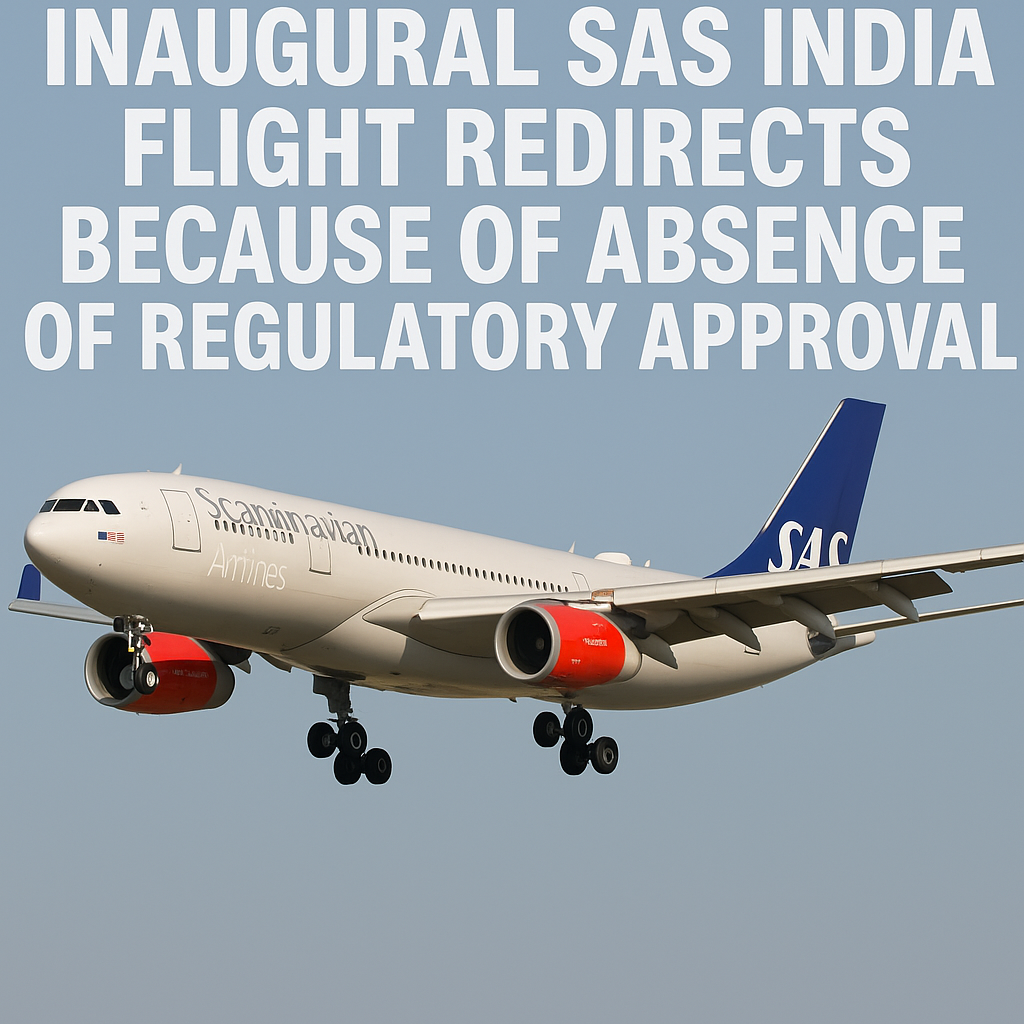 Inaugural SAS India Flight Redirects Because of Absence of Regulatory Approval