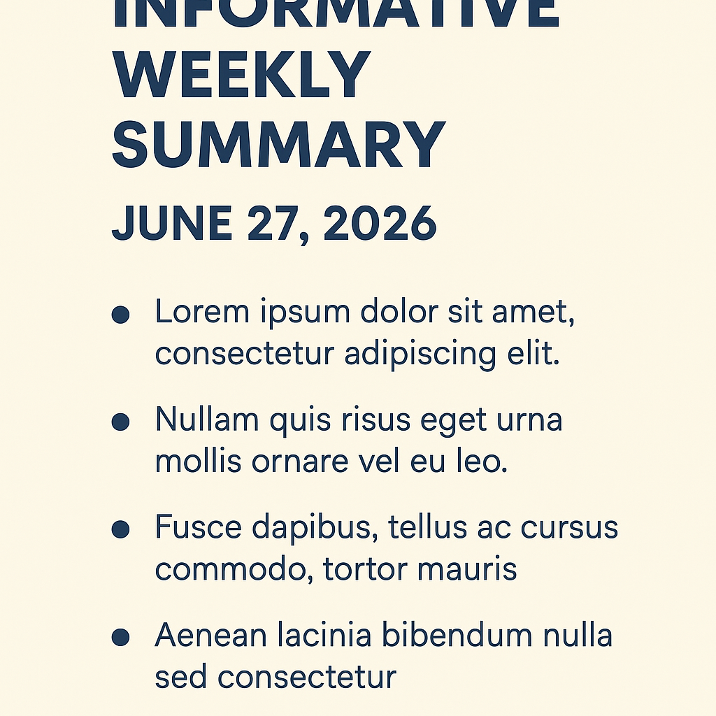 Informative Weekly Summary for June 27, 2026