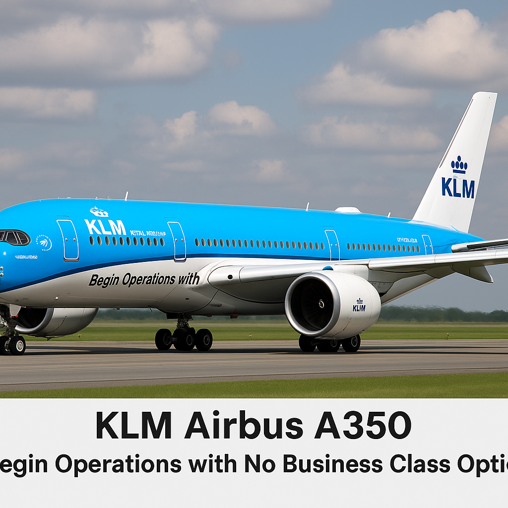 KLM’s Airbus A350 to Begin Operations with No Business Class Option