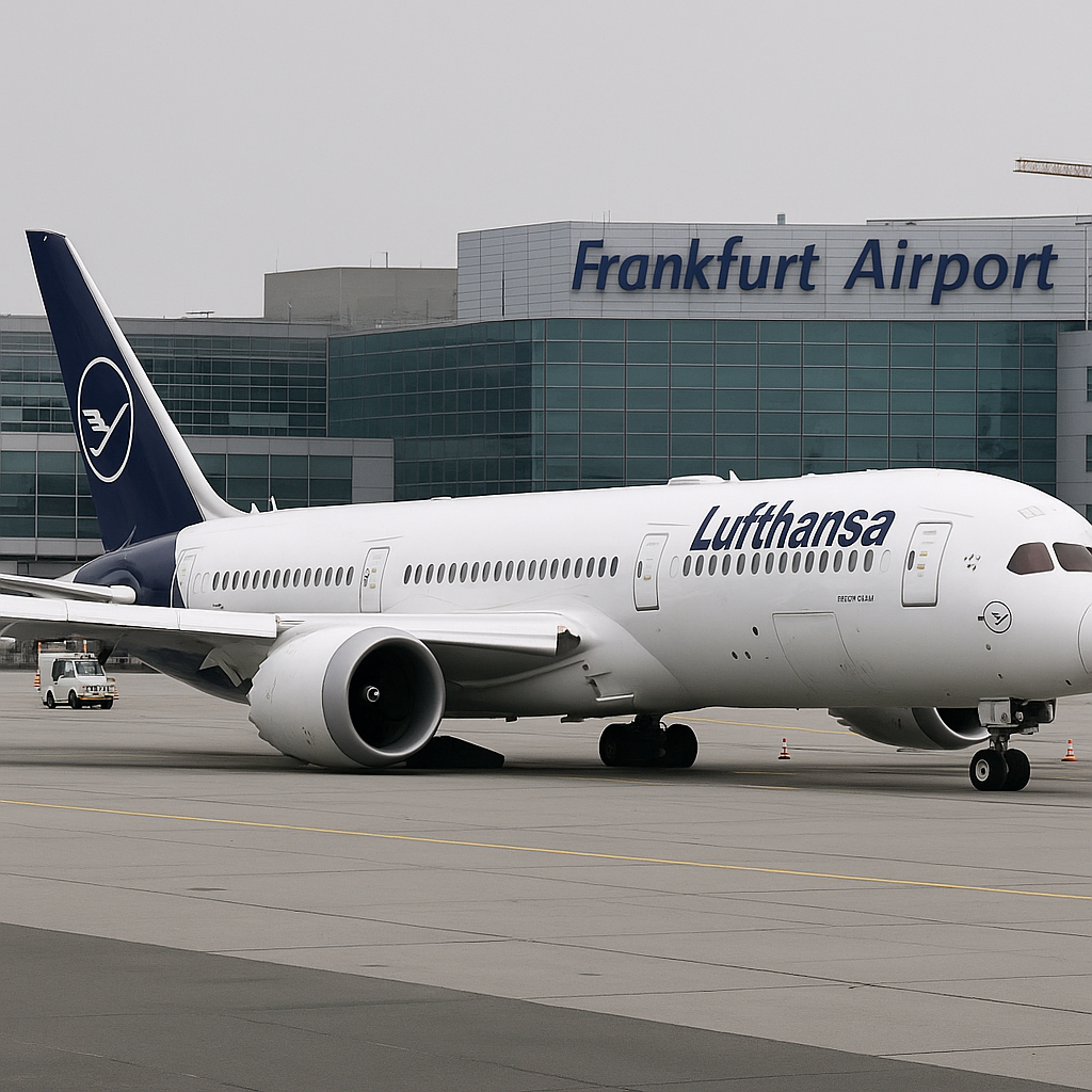 Lufthansa Boeing 787 Encounters Gear Failure at Frankfurt Airport Terminal