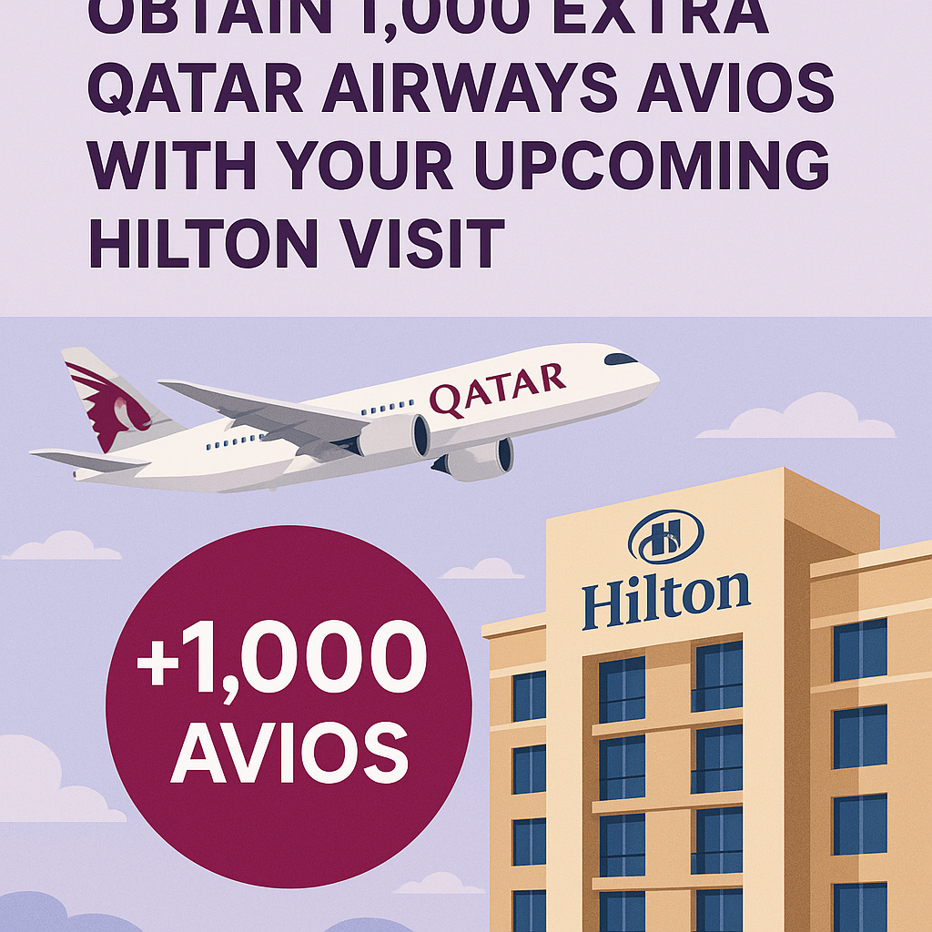 Obtain 1,000 Extra Qatar Airways Avios with Your Upcoming Hilton Visit