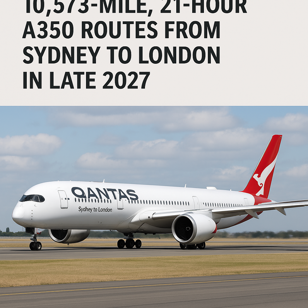 Qantas Set to Introduce 10,573-Mile, 21-Hour A350 Routes from Sydney to London in Late 2027
