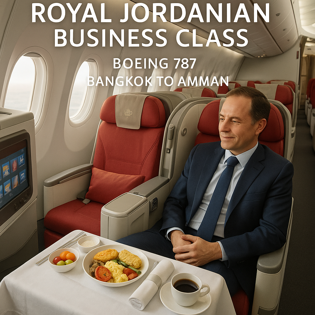 Royal Jordanian Business Class Journey on Boeing 787 from Bangkok to Amman