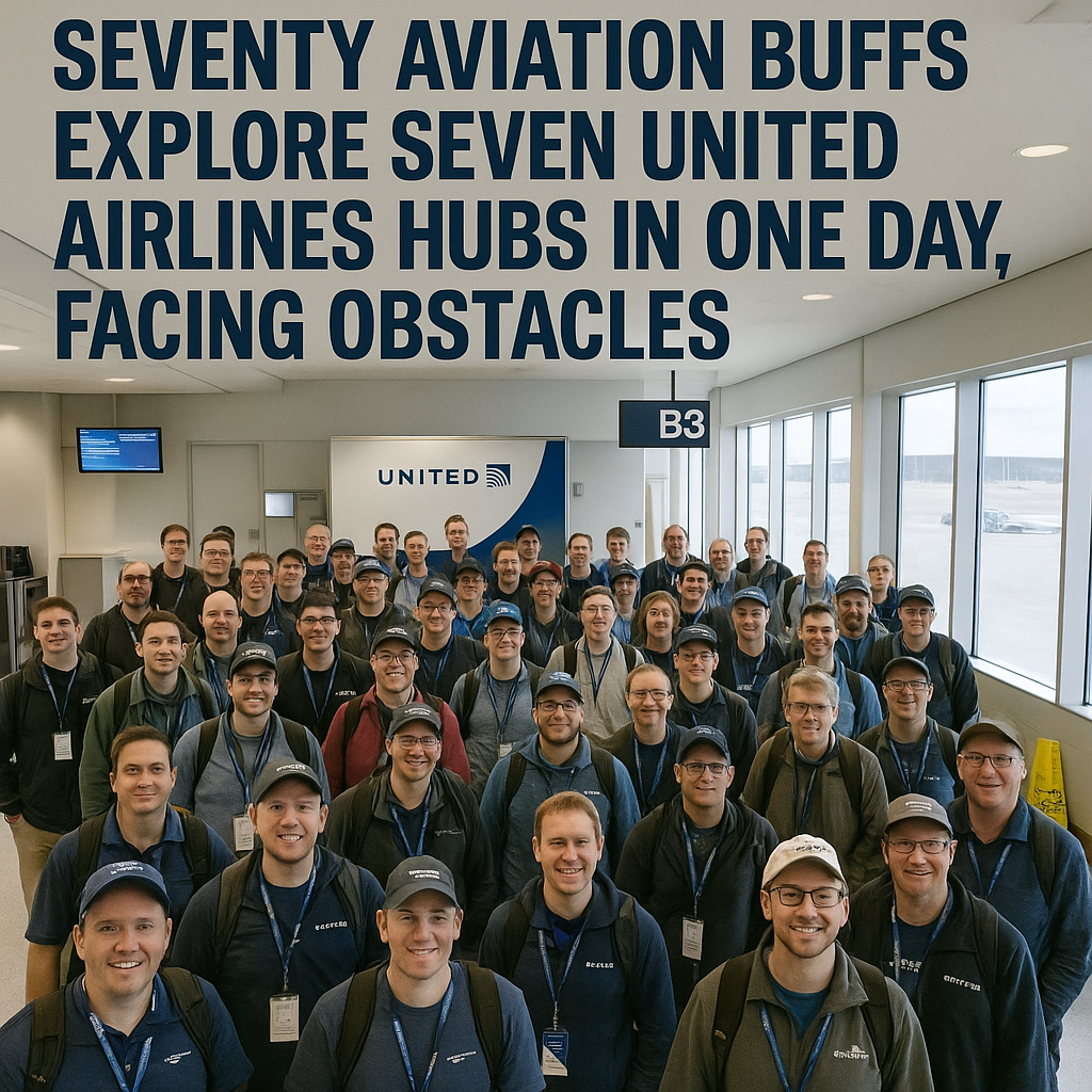 Seventy Aviation Buffs Explore Seven United Airlines Hubs in One Day, Facing Obstacles