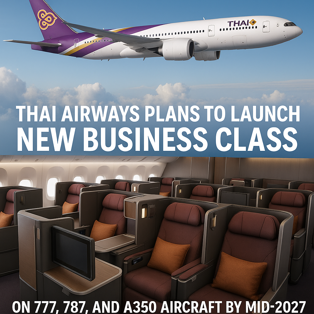 Thai Airways Plans to Launch New Business Class on 777, 787, and A350 Aircraft by Mid-2027