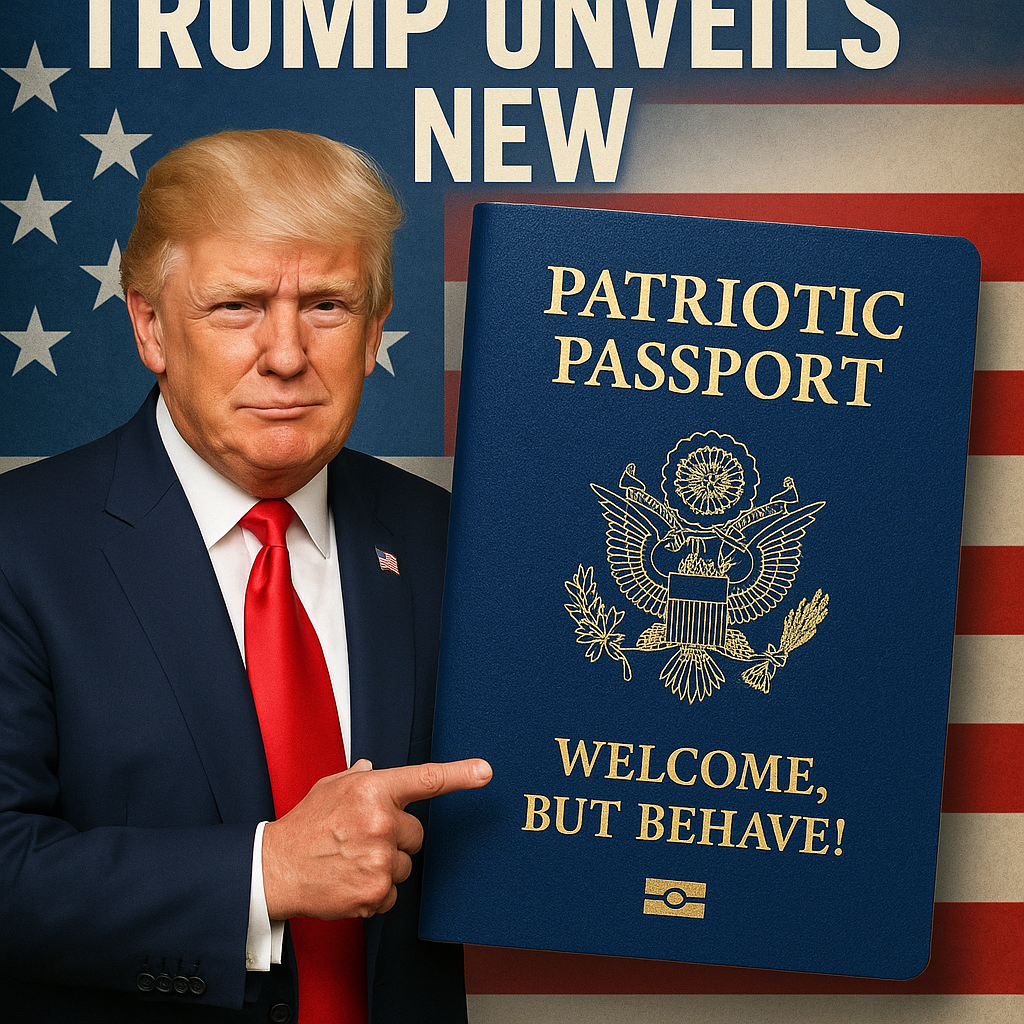 Trump Unveils New “Patriotic Passport” Featuring Statement: “Welcome, But Behave!”