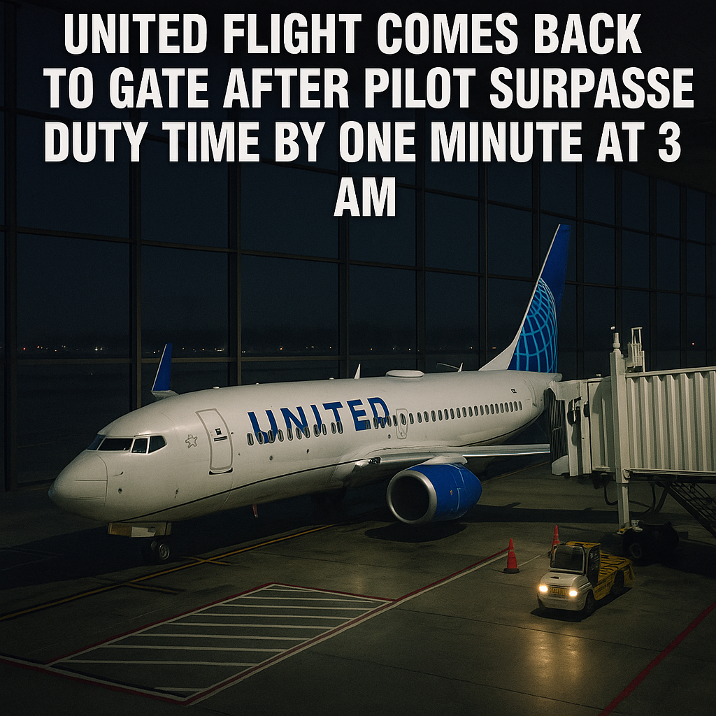 United Flight Comes Back to Gate After Pilot Surpasses Duty Time by One Minute at 3 AM