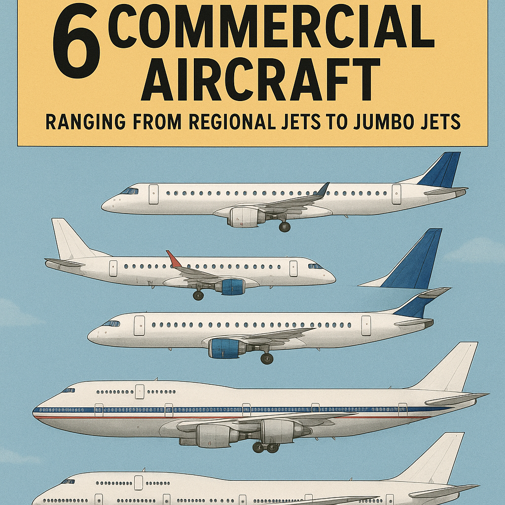 A Manual for My Favorite 6 Commercial Aircraft: Ranging from Regional Jets to Jumbo Jets
