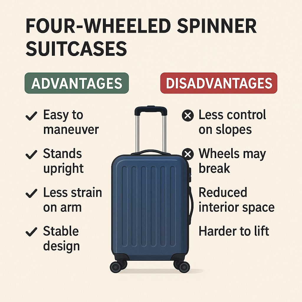 Advantages and Disadvantages of Four-Wheeled Spinner Suitcases