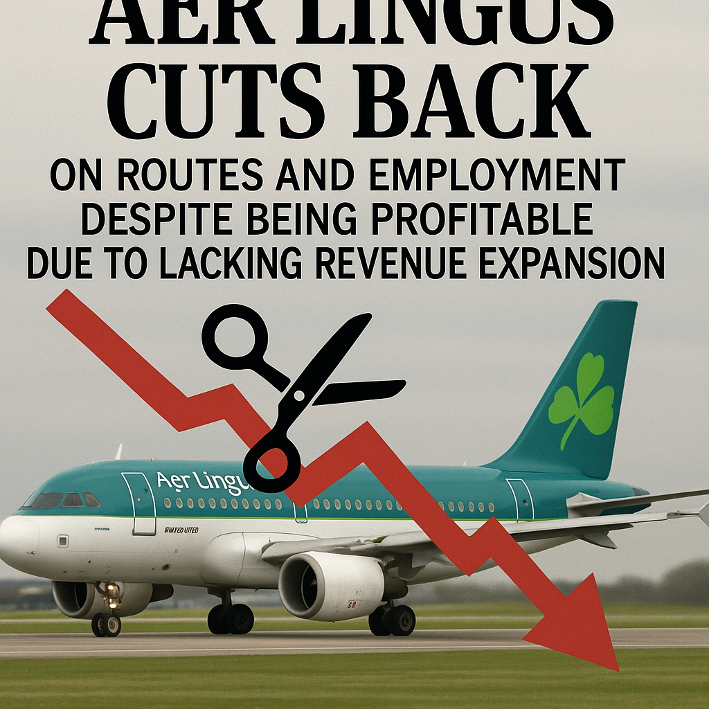 Aer Lingus Cuts Back on Routes and Employment Despite Being Profitable Due to Lacking Revenue Expansion
