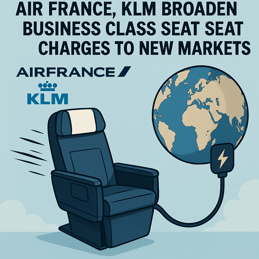 Air France and KLM Broaden Business Class Seat Charges to New Markets
