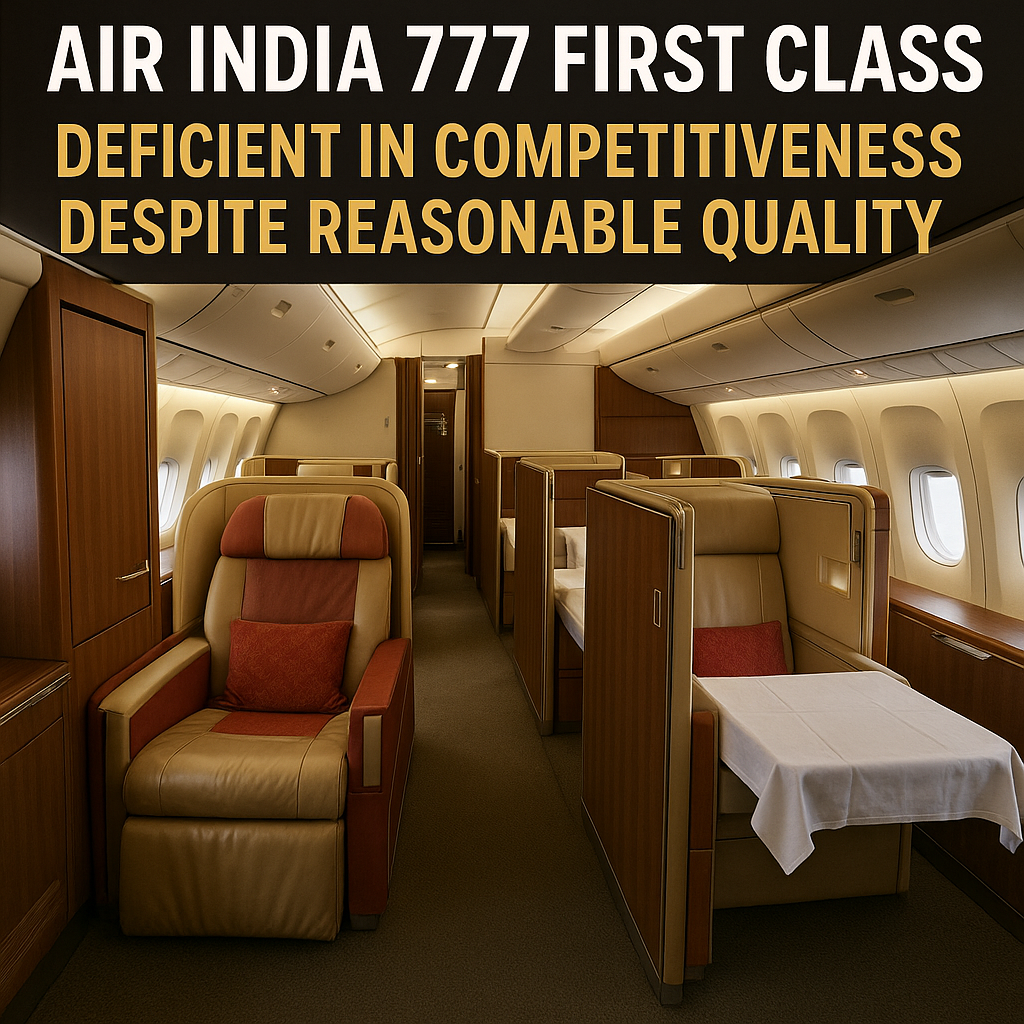 Air India 777 First Class: Deficient in Competitiveness Despite Reasonable Quality