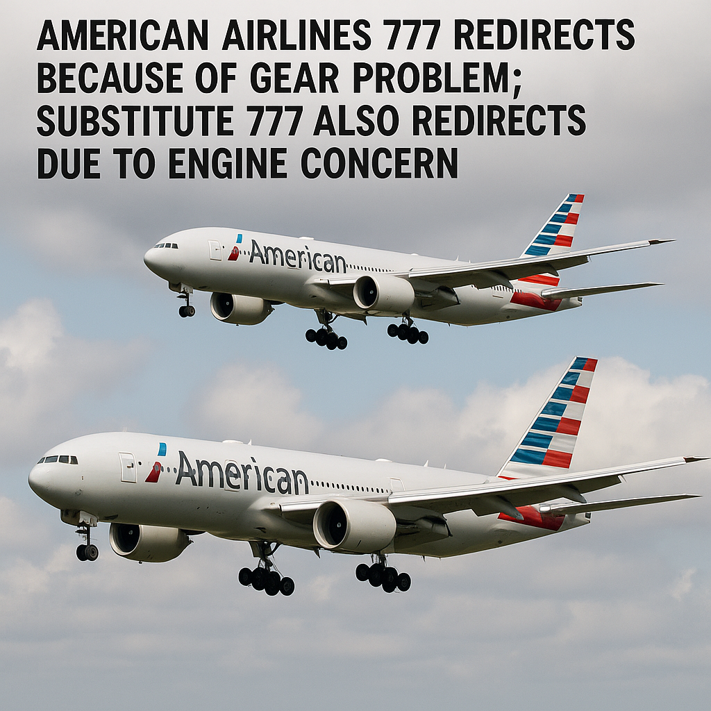 American Airlines 777 Redirects Because of Gear Problem; Substitute 777 Also Redirects Due to Engine Concern